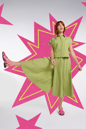 Gorman - Ready Check Cotton Culotte - green