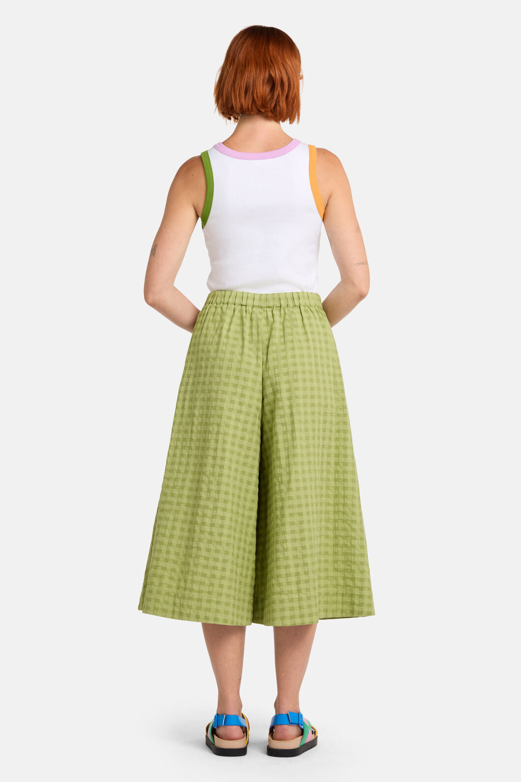 Gorman - Ready Check Cotton Culotte - green