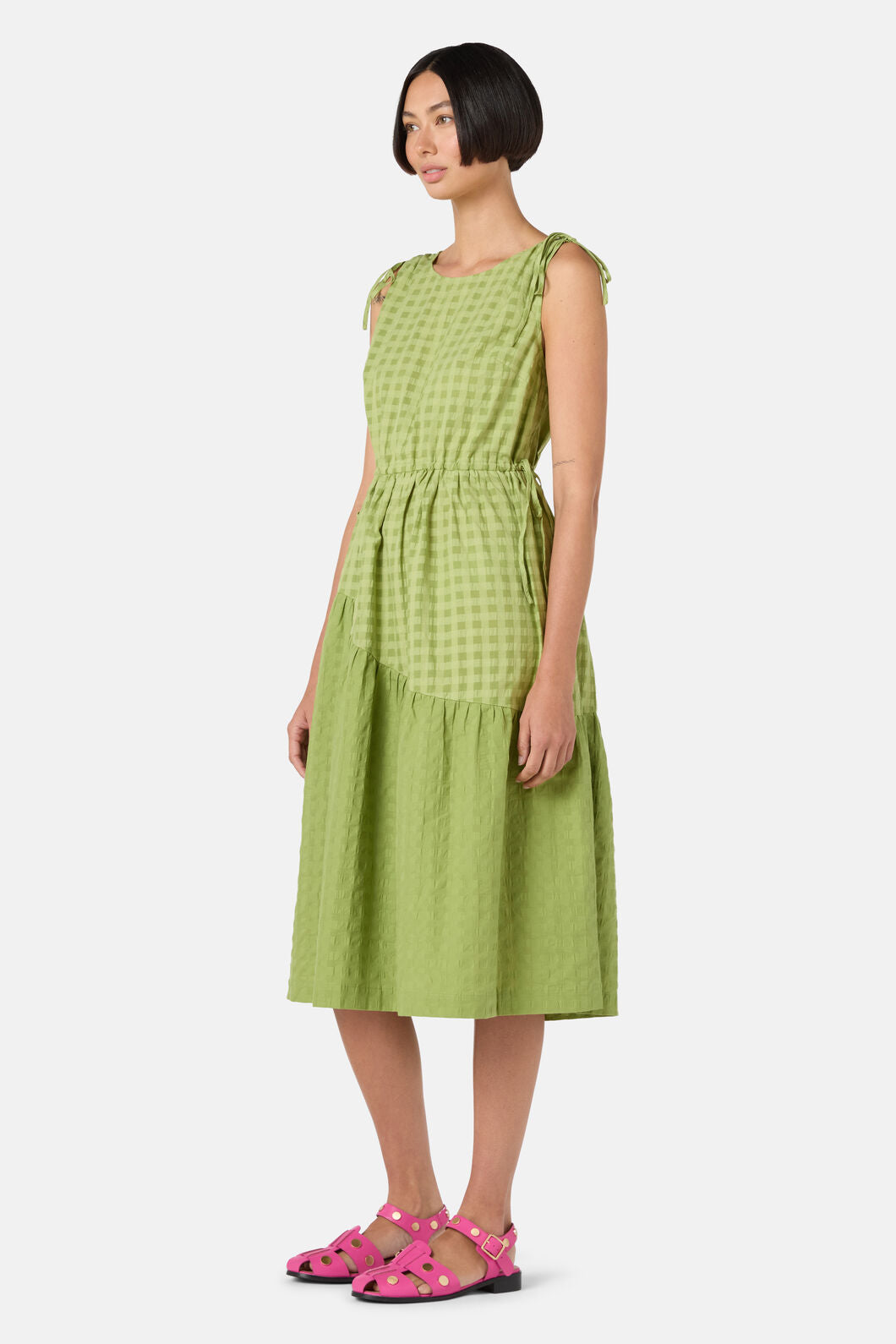 Gorman - Ready Check Tiered Dress - green