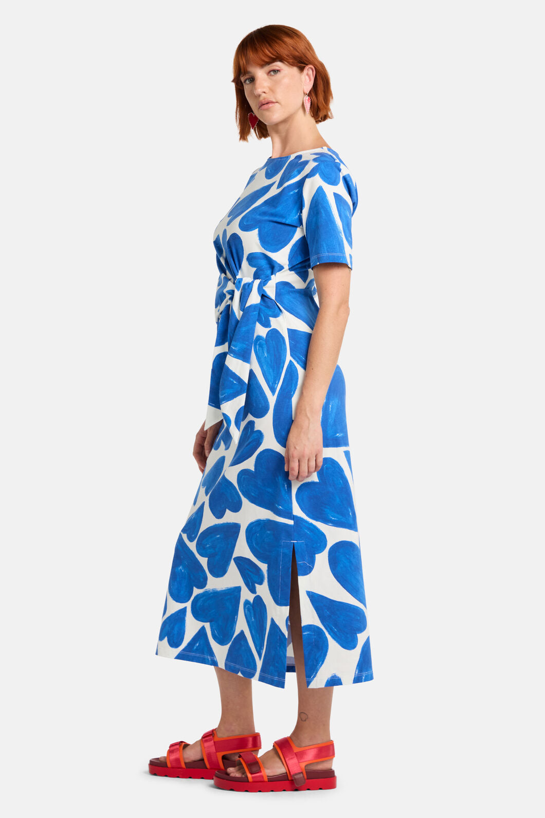 Gorman - Heartbeat Print Tee Dress - blue