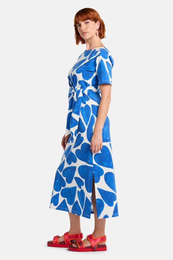 Gorman - Heartbeat Print Tee Dress - blue