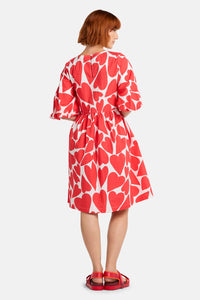 Gorman - Heartbeat Print Smock Dress - red
