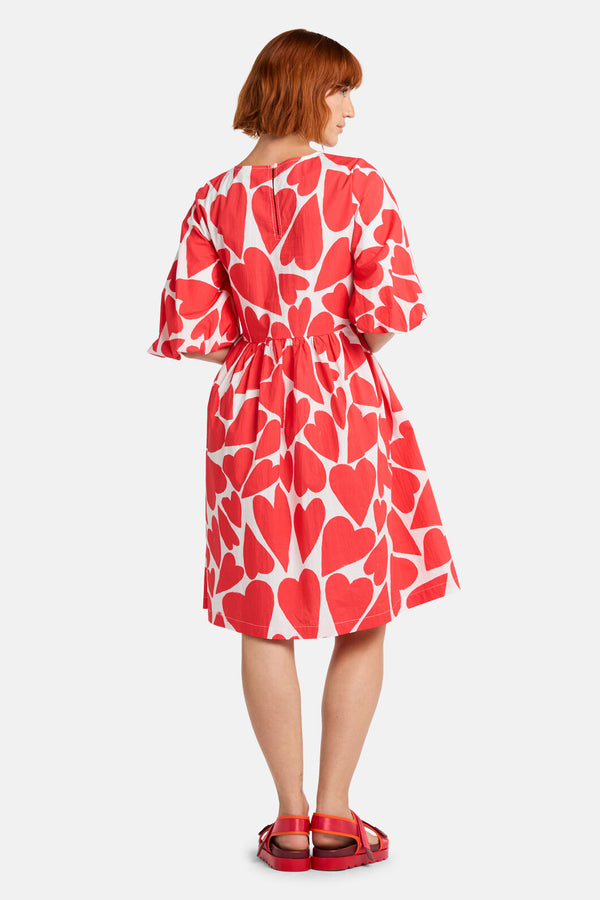 Gorman - Heartbeat Print Smock Dress - red