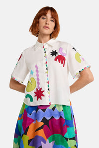 Gorman - Tangled Tropic Placement Shirt - white