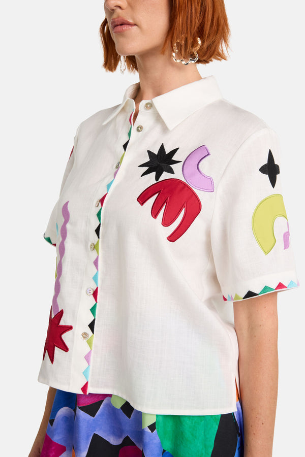 Gorman - Tangled Tropic Placement Shirt - white