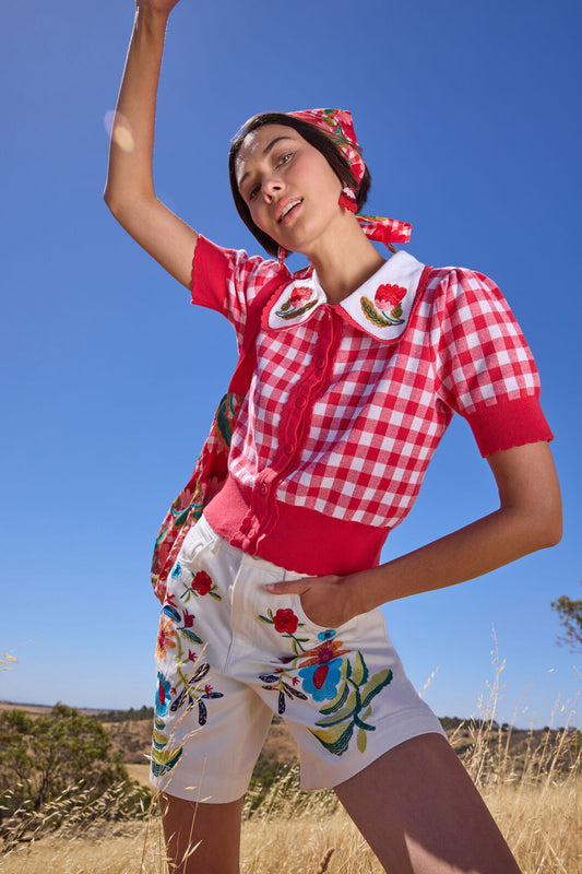 Gorman - Gingham Scallop Cardigan - check