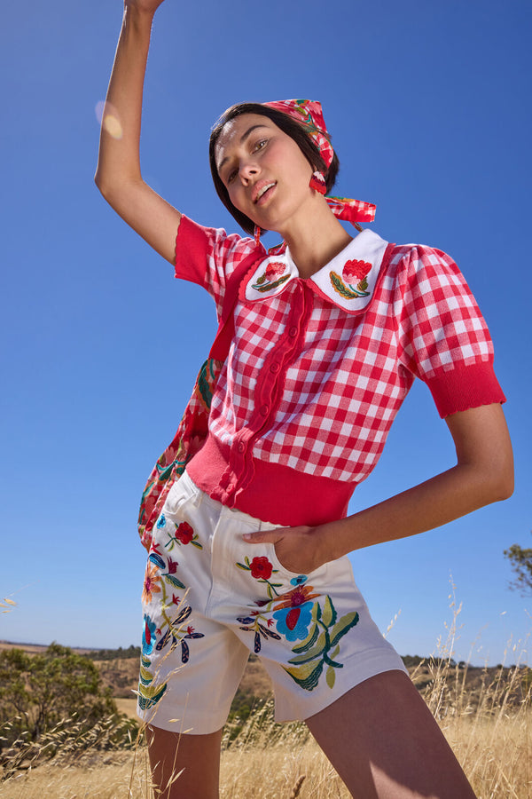 Gorman - Gingham Scallop Cardigan - check