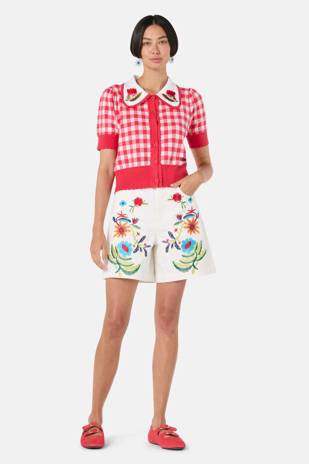 Gorman - Gingham Scallop Cardigan - check