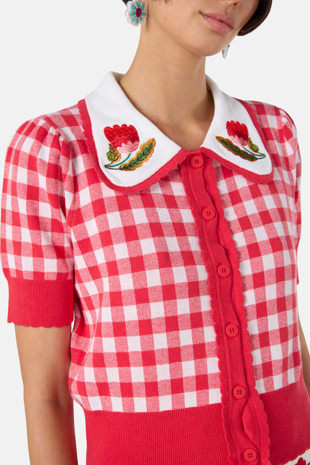 Gorman - Gingham Scallop Cardigan - check