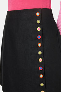 Gorman - Benne Button Mini Skirt - black