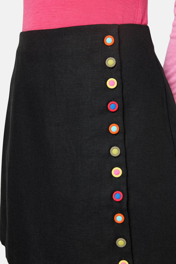 Gorman - Benne Button Mini Skirt - black