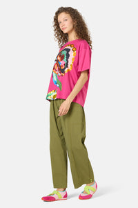 Gorman - Floral Symphony Placement Oversized Tee - fuschia