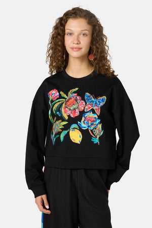 Gorman - Floral Symphony Emb Sweater - black