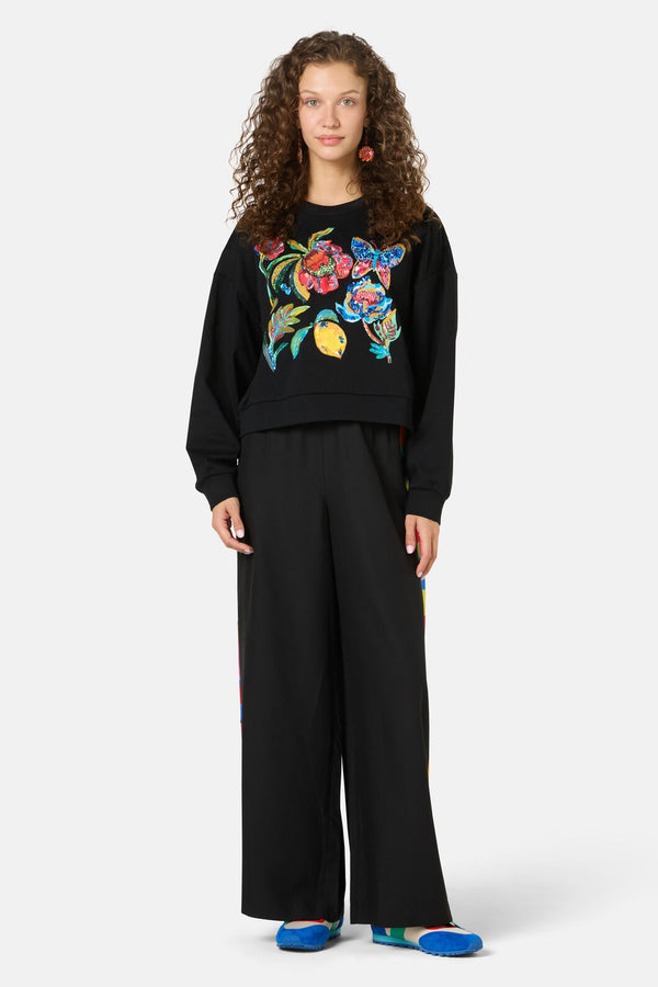 Gorman - Floral Symphony Emb Sweater - black