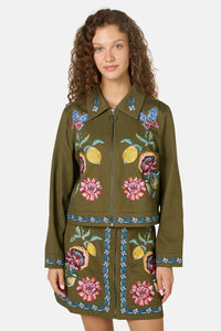 Gorman - Floral Symphony Twill Jacket - khaki