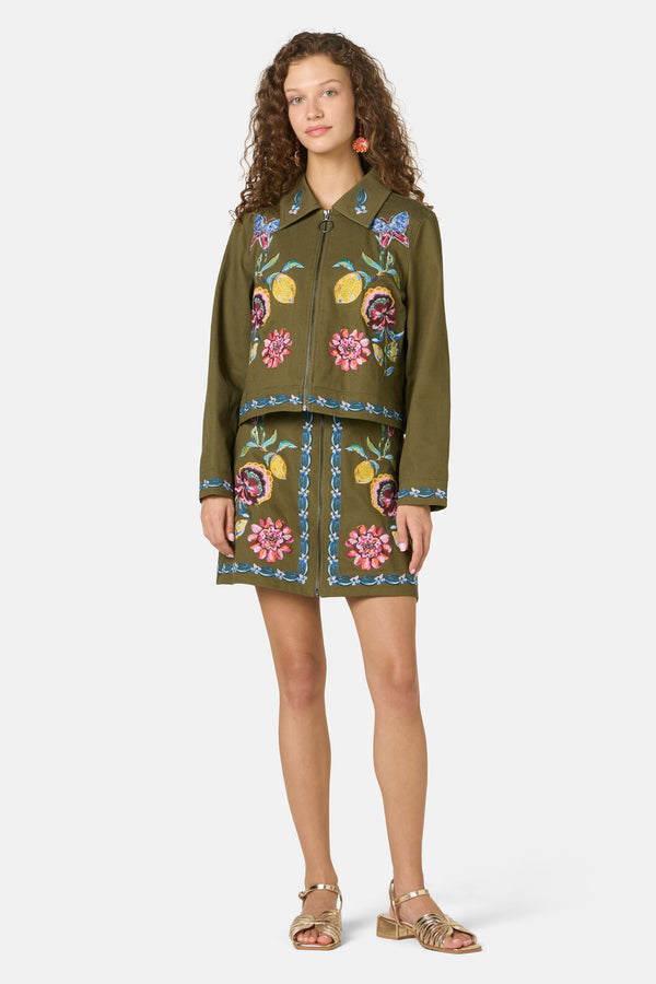 Gorman - Floral Symphony Twill Jacket - khaki