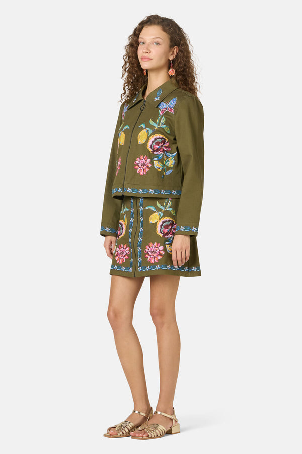 Gorman - Floral Symphony Twill Jacket - khaki
