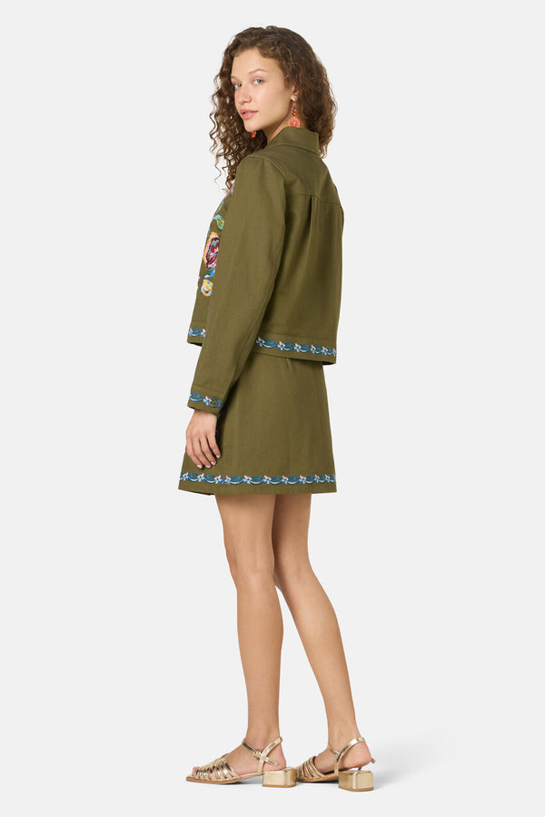 Gorman - Floral Symphony Twill Jacket - khaki