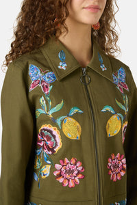 Gorman - Floral Symphony Twill Jacket - khaki