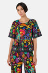 Gorman - Papaya Palm Ruffle Top - print