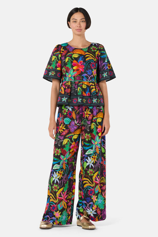 Gorman - Papaya Palm Ruffle Top - print
