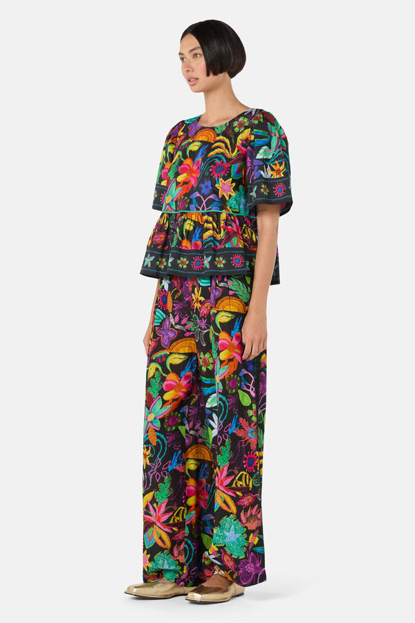 Gorman - Papaya Palm Ruffle Top - print