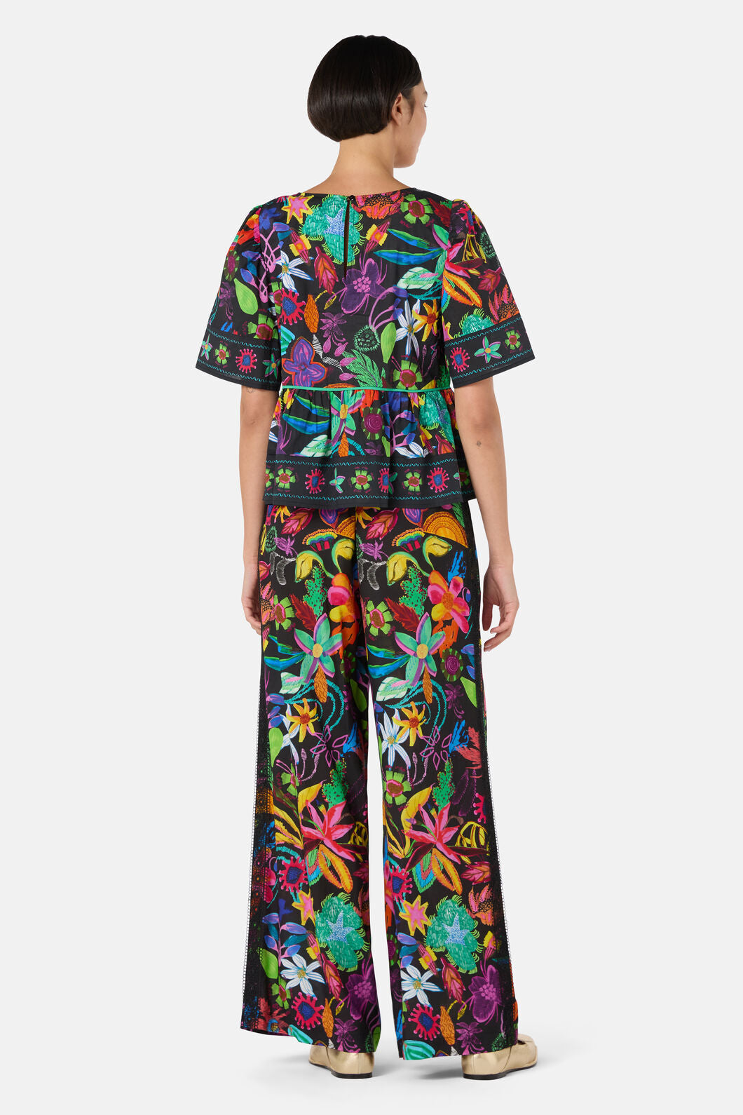 Gorman - Papaya Palm Ruffle Top - print