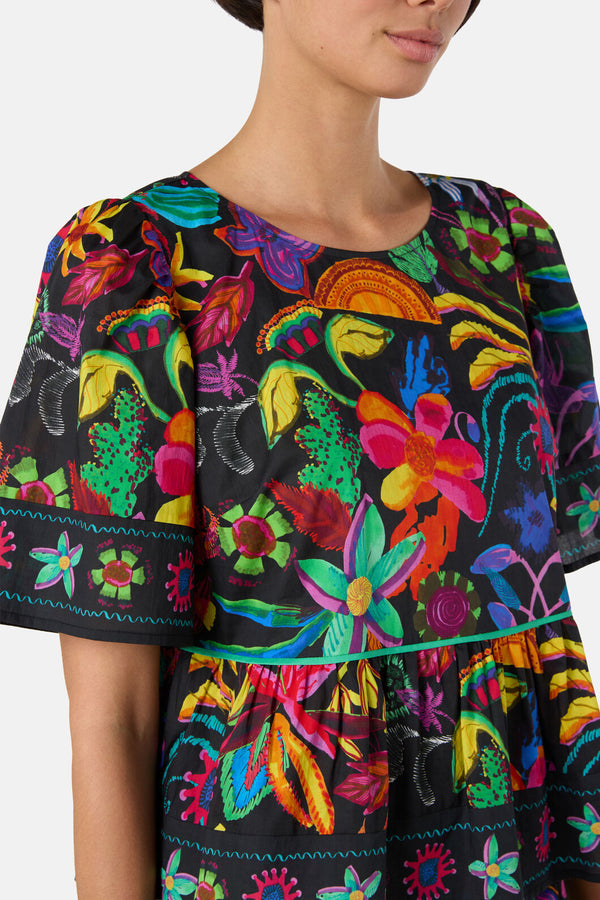 Gorman - Papaya Palm Ruffle Top - print