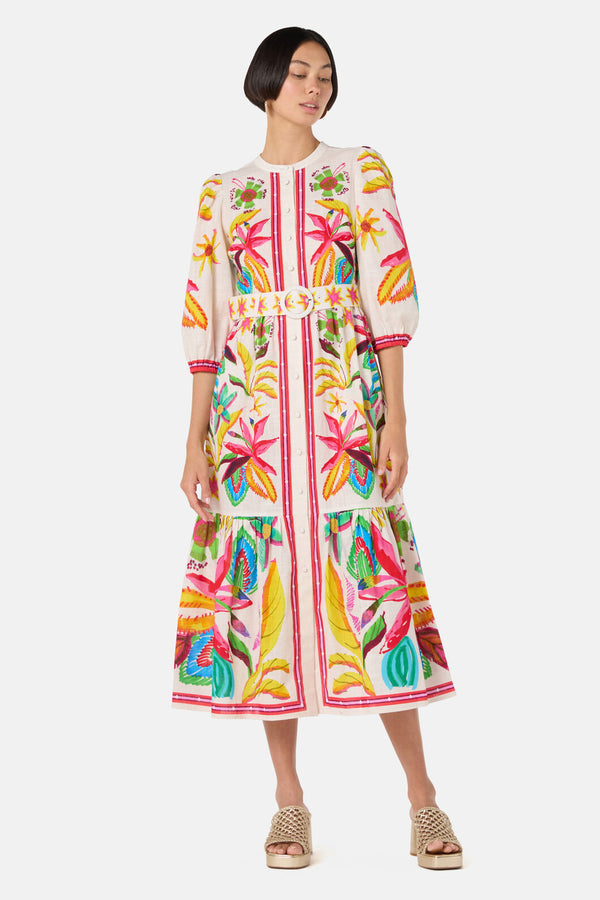 Gorman - Papaya Palm Long Shirt Dress - print