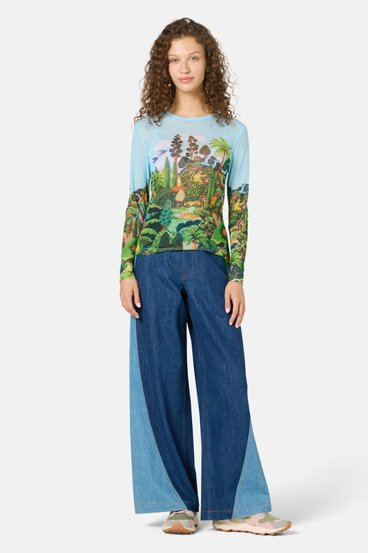 Gorman - Royal Garden Mesh Top - print