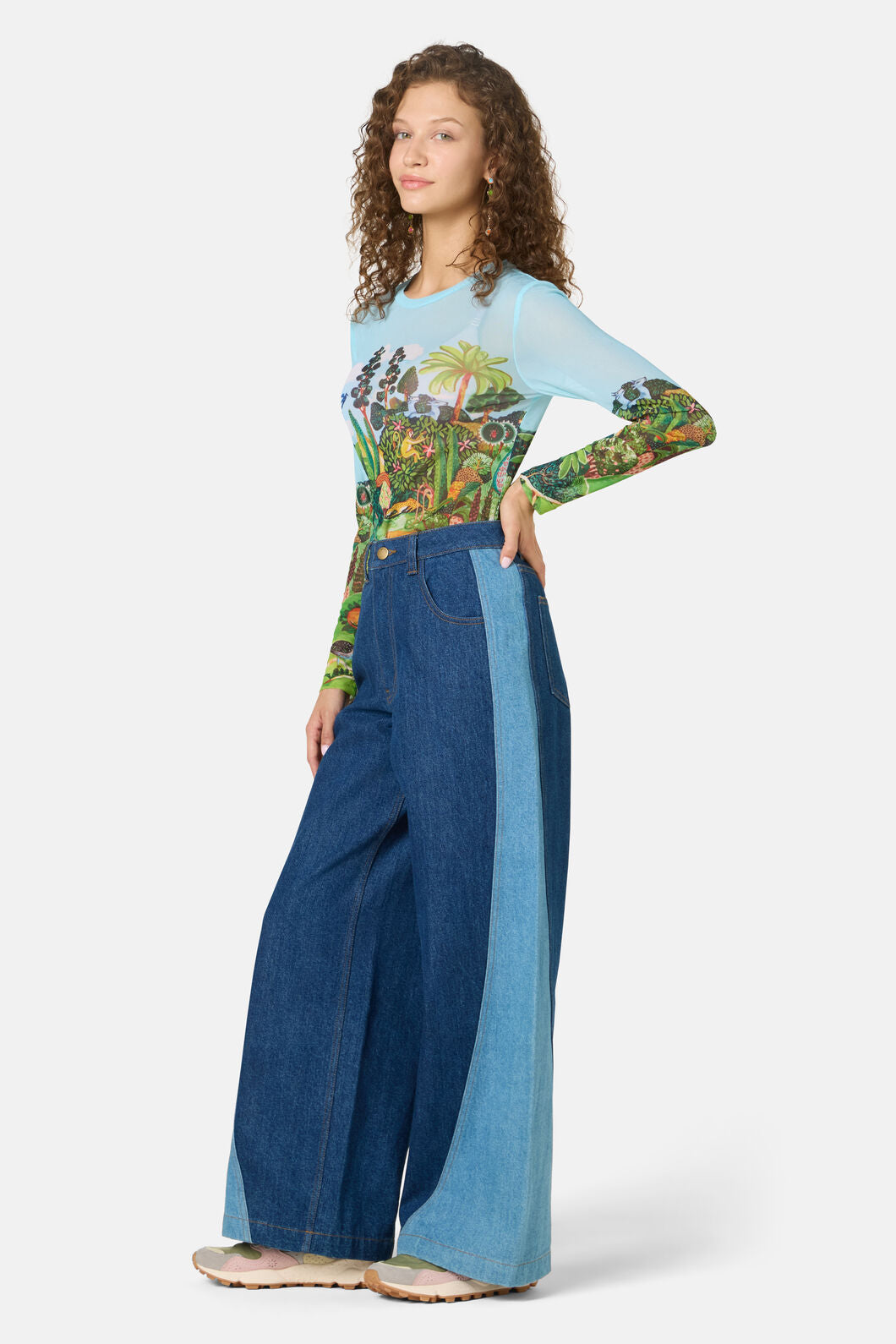 Gorman - Royal Garden Mesh Top - print