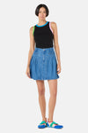 Gorman - Plait Denim Mini Skirt - mid-blue