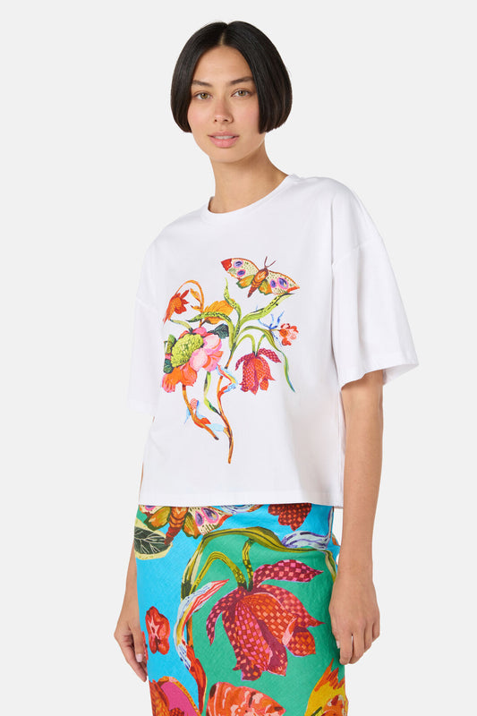 Gorman - Elara Placement Relaxed Tee - white