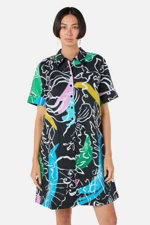 Gorman - Linework Cotton Shirt Dress - print
