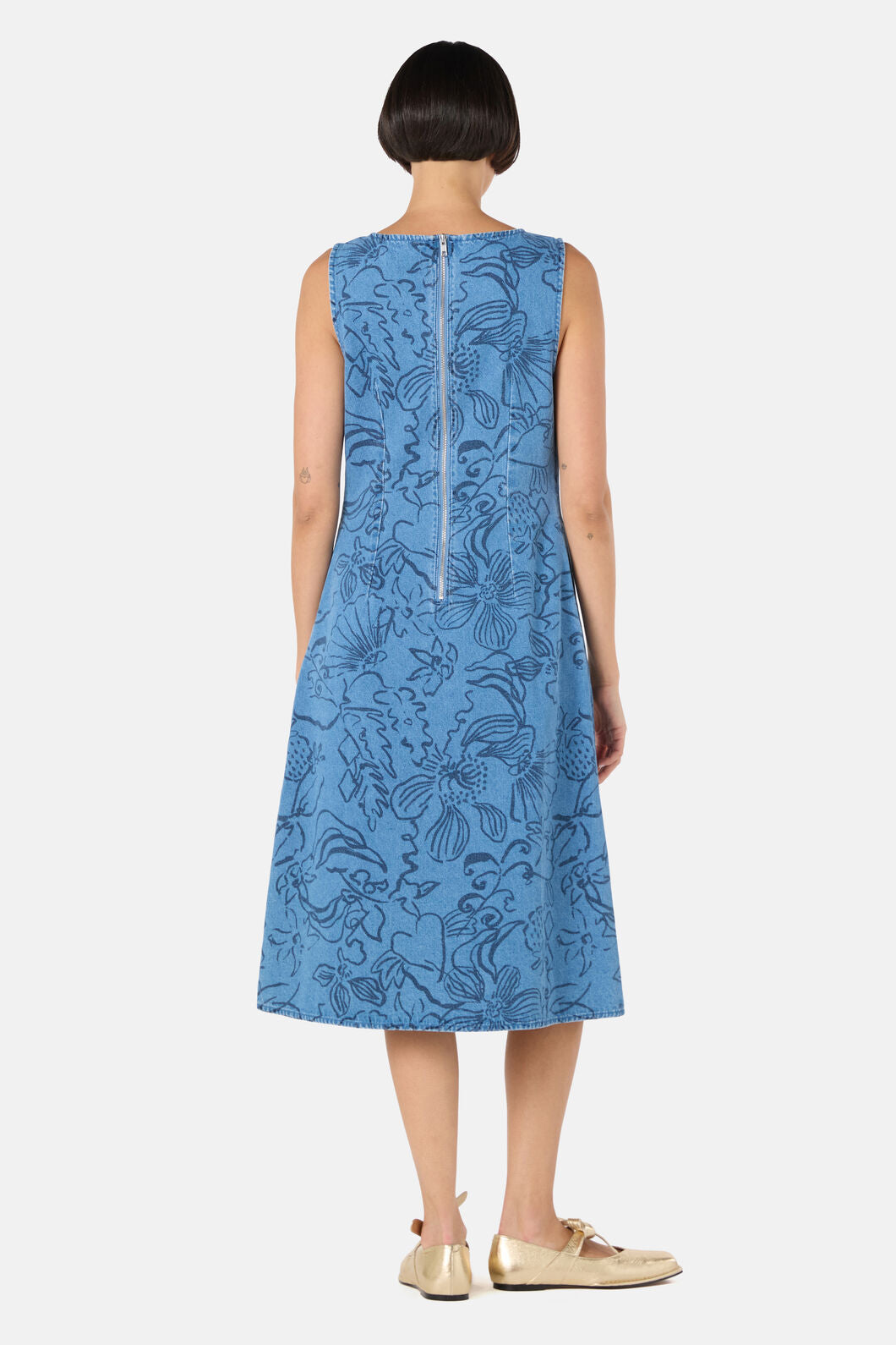 Gorman - Linework Slip Denim Dress - print