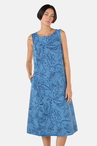 Gorman - Linework Slip Denim Dress - print