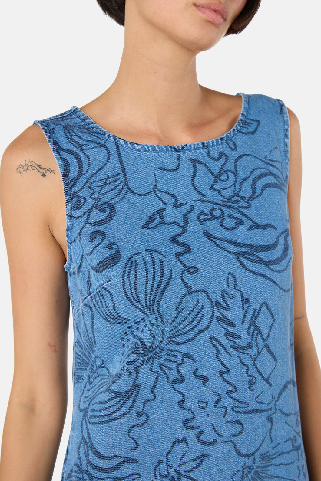Gorman - Linework Slip Denim Dress - print