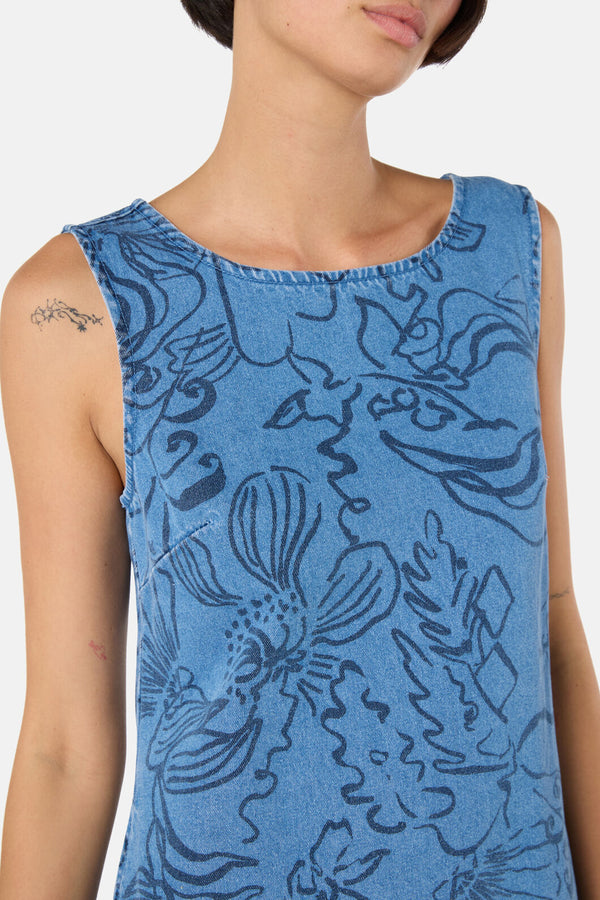 Gorman - Linework Slip Denim Dress - print