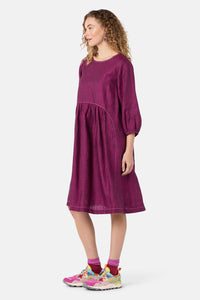 Gorman - Top Stitch Shot Linen Dress - pink