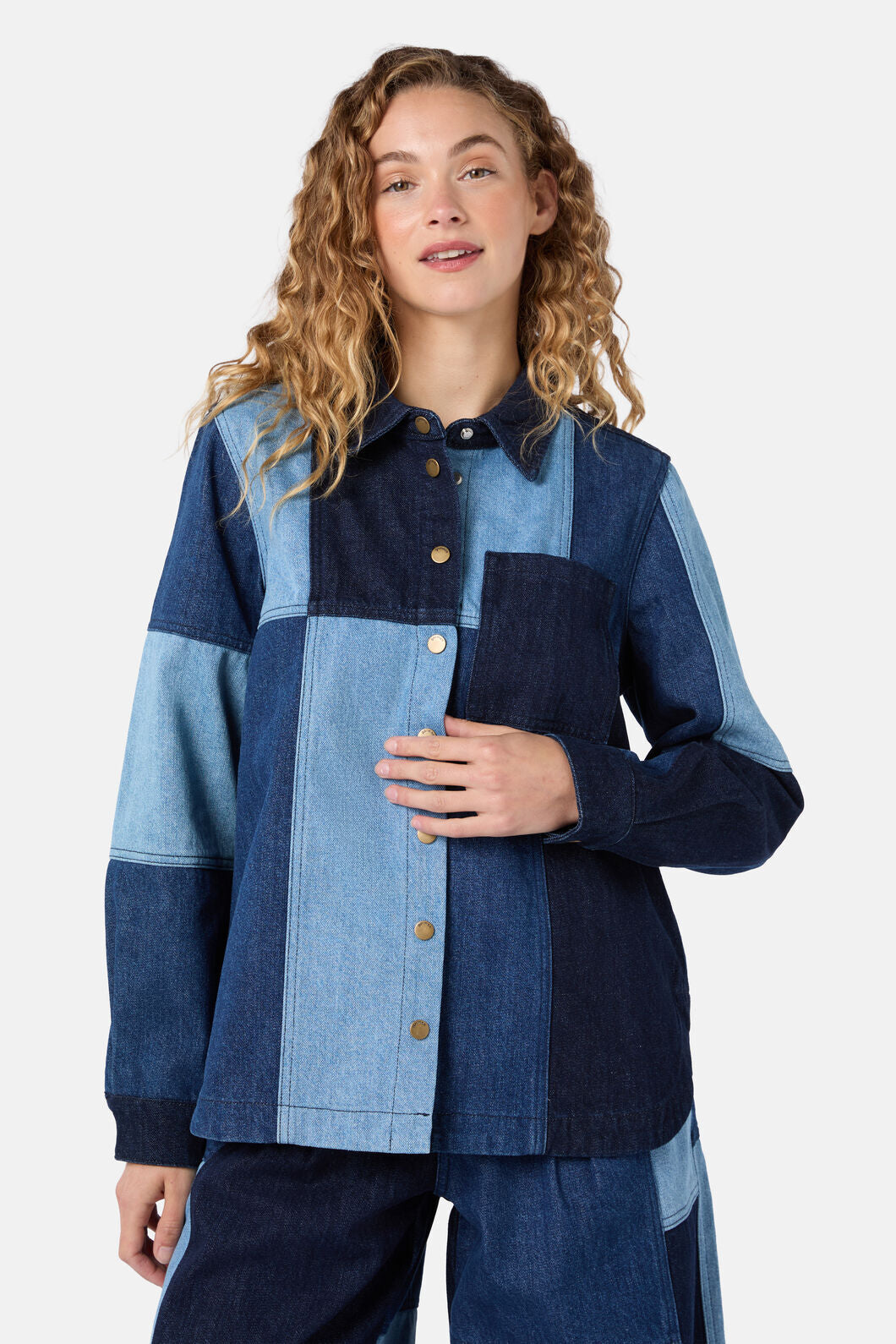Gorman - Puzzle Spliced Denim Shirt - denim