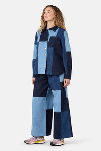 Gorman - Puzzle Spliced Denim Shirt - denim