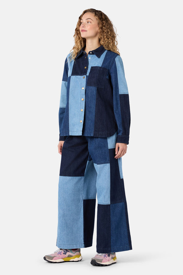 Gorman - Puzzle Spliced Denim Shirt - denim