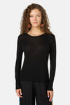 Gorman - Merino Wool Crew Neck Top - black