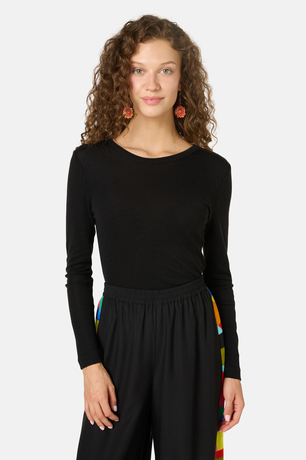 Gorman - Merino Wool Crew Neck Top - black