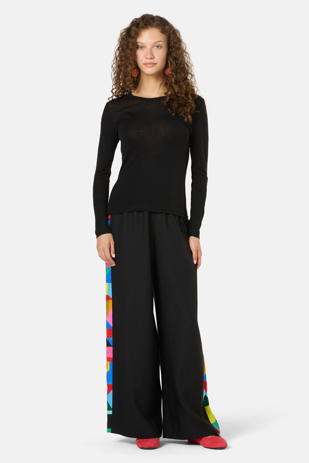 Gorman - Merino Wool Crew Neck Top - black