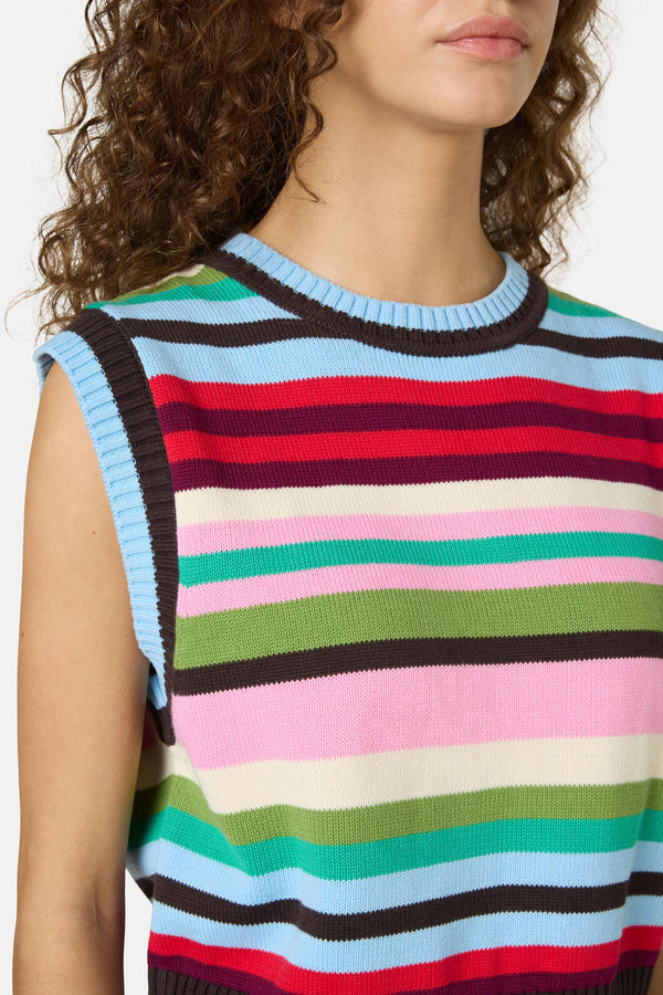 Gorman - Rainbow Knit Vest - stripe