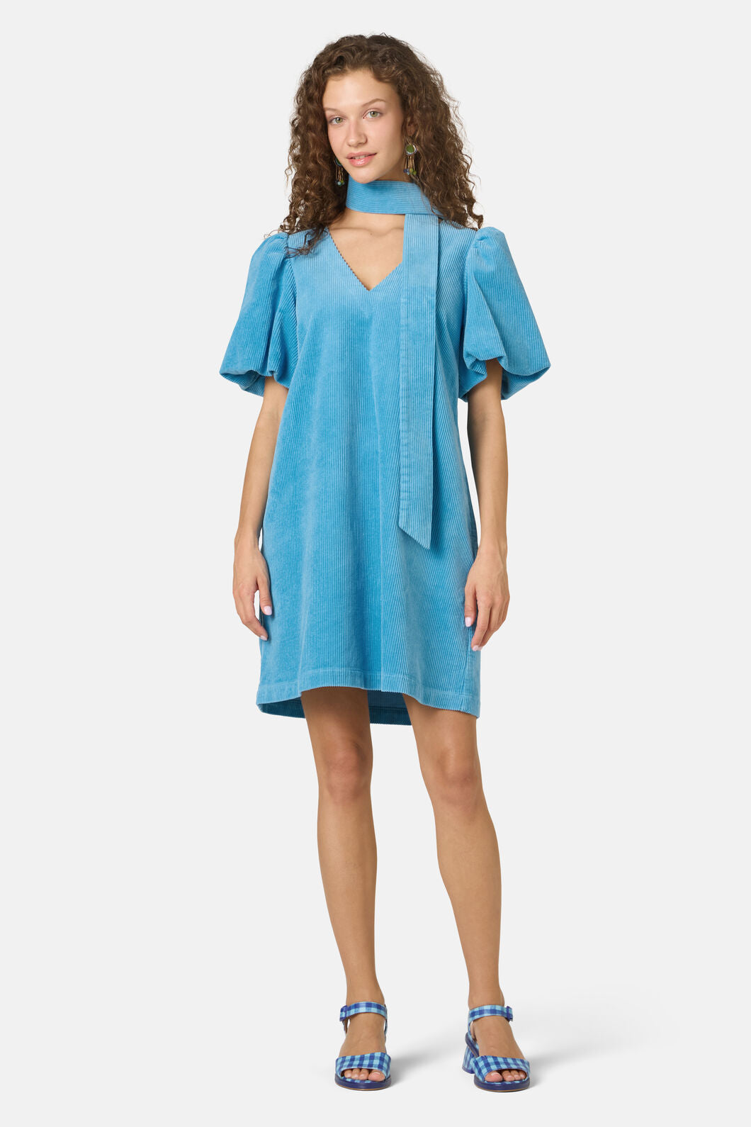 Gorman - Tallulah Corduroy Smock Dress - light-blue