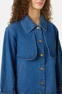 Gorman - Margaux Cropped Denim Jacket - mid-blue