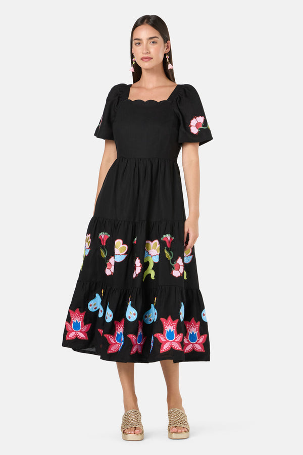 Gorman - Paisley Parade Tiered Dress - black