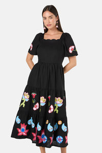 Gorman - Paisley Parade Tiered Dress - black